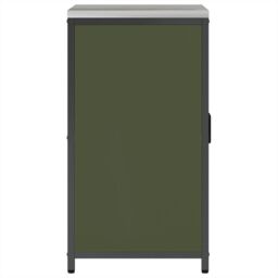 Berkfield Home Kitchen Storage Cabinet with Shelf with Storage with Door with Lock Olive green Steel - thumbnail 7