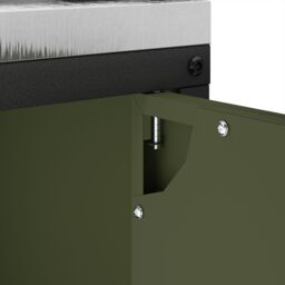 Berkfield Home Kitchen Storage Cabinet with Shelf with Storage with Door with Lock Olive green Steel - thumbnail 9