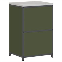 Berkfield Home Kitchen Storage Cabinet with Shelf with Storage with Door with Lock Olive green Steel - thumbnail 8