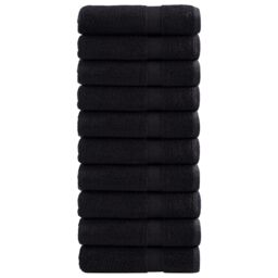 Berkfield Home Premium Hand Towels SOLUND 10 pcs Black 50x100 cm 600 gsm