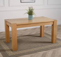 Thats Furniture Kuba 150cm Chunky Medium Oak Dining Table in Light Oak - thumbnail 1