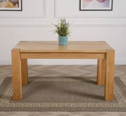 Thats Furniture Kuba 150cm Chunky Medium Oak Dining Table in Light Oak - thumbnail 2