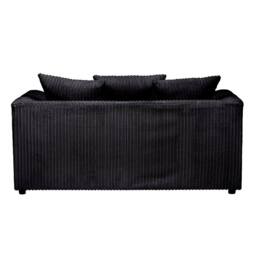 LUXURY LIFE Declan Jumbo Cord Fabric 2 Seater Sofa in Black - thumbnail 4