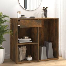 Berkfield Home Cosmetic Cabinet Smoked Oak 80x40x75 cm Engineered Wood in Brown - Size: 80 x 40 x 75 cm - thumbnail 2