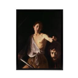 "Artery8 Caravaggio 1610 David With Head Framed Canvas Wall Art Print - Size: W12"" x H16""" - thumbnail 1