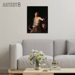 "Artery8 Caravaggio 1610 David With Head Framed Canvas Wall Art Print - Size: W12"" x H16""" - thumbnail 3