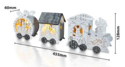 Xmas Haus Festive Light Up LED Wood Train in White - thumbnail 2