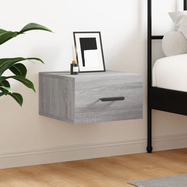 Berkfield Home Wall-mounted Bedside Cabinet Grey Sonoma 35x35x20 cm - Size: 35 x 35 x 20 cm - image 1