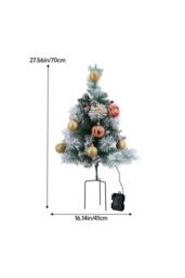 Living and Home 2Pcs Mini Frosted Outdoor Christmas Tree with Red-Gold Ball - thumbnail 6