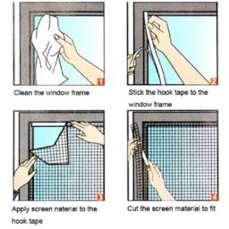 FLAVORA White 150×200cm Hook & Loop Window Mosquito Screen Net - Size: 1 - thumbnail 3