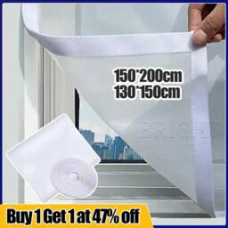 FLAVORA White 150×200cm Hook & Loop Window Mosquito Screen Net - Size: 1 - thumbnail 4