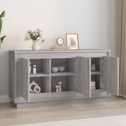Berkfield Home Sideboard Grey Sonoma 102x35x55 cm Engineered Wood - Size: 102 x 35 x 55 cm - thumbnail 3