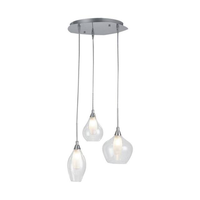 Netlighting SKYLINE 3 Light Cluster Pendant Ceiling Light Transparent 35x22.5cm in Grey - Size: 35x22.5 cm - image 1