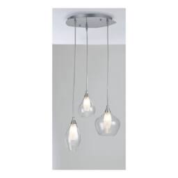 Netlighting SKYLINE 3 Light Cluster Pendant Ceiling Light Transparent 35x22.5cm in Grey - Size: 35x22.5 cm - thumbnail 2