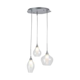 Netlighting SKYLINE 3 Light Cluster Pendant Ceiling Light Transparent 35x22.5cm in Grey - Size: 35x22.5 cm - thumbnail 1