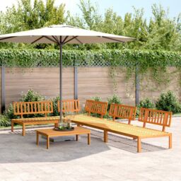 Berkfield Home 5 Piece Garden Pallet Sofa Set Solid Wood Acacia in Brown