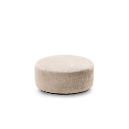 Abakus Direct Harriet Crushed Chenille Large Swivel Footstool in Cream - thumbnail 2