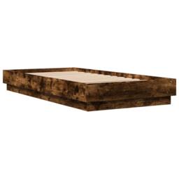 Berkfield Home Bed Frame without Mattress with LED Lights Smoked Oak 90x190 cm Single in Brown - thumbnail 8