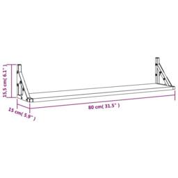Berkfield Home Beautiful Wall Shelves 2 pcs Grey Sonoma 80x15x15.5 cm Engineered wood - thumbnail 9