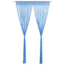 Berkfield Home Macrame Curtain Blue 140x240 cm Cotton - thumbnail 2