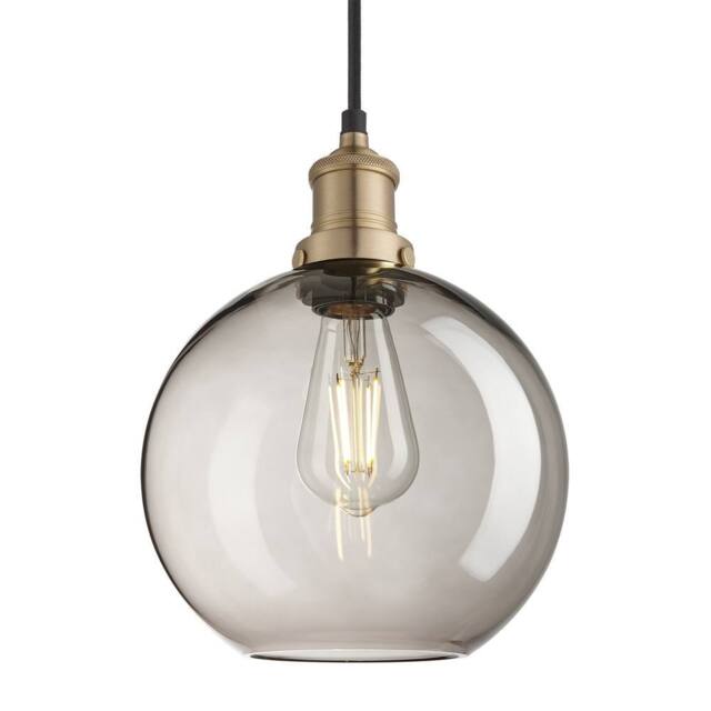 Industville Brooklyn Glass Globe Pendant - 9 Inch - Mocha in Metallic Gold - Size: 9 inches - image 1