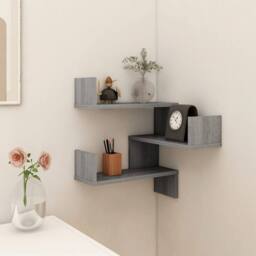 Berkfield Home Wall Corner Shelf Grey Sonoma 40x40x50 cm Engineered Wood - Size: 40 x 40 x 50 cm