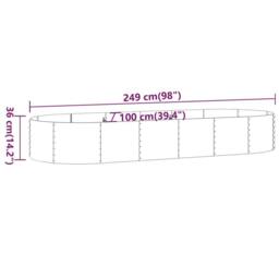 Berkfield Home Garden Raised Bed Powder-coated Steel 249x100x36 cm Silver - Size: 249 x 100 x 36 cm - thumbnail 6