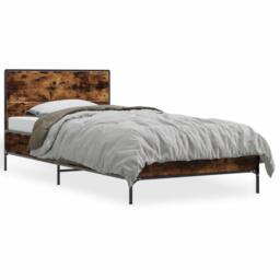 Berkfield Home Durable Bed Frame without Mattress Smoked Oak 75x190 cm Small Single in Brown - thumbnail 3