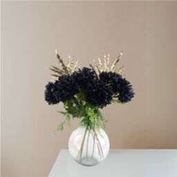 Pegdev Pack of 6 Black Reflex Chrysanthemums 75cm Silk Flowers - thumbnail 3