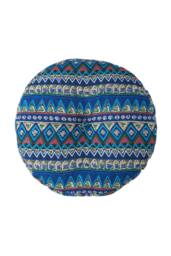 Living and Home Bohemian Style Detachable Round Floor Cushion in Blue - thumbnail 6