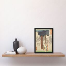 Artery8 Taisha, Depiction of Hotohoto Izumo Province Utagawa Hiroshige Japan Woodblock Artwork Framed Wall Art Print A4 in Black - thumbnail 2