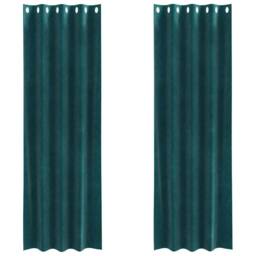 Berkfield Home Blackout Curtains with Eyelets 2 pcs Dark Green Velvet