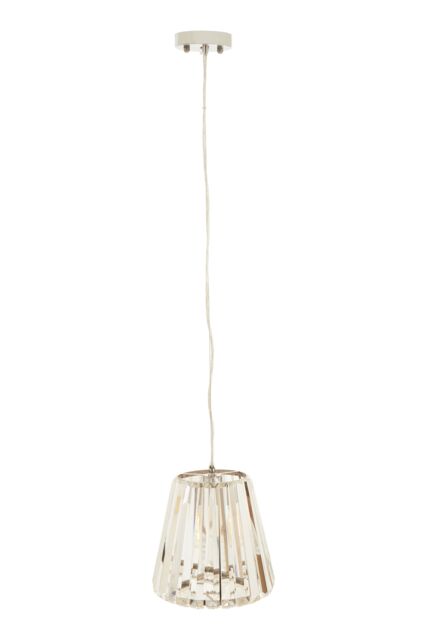 Orsina Cone Pendant Light with Geometric Glass Shade, Chrome Frame Crystal Ceiling Light, 1 Bulb Boutique Light in Silver - image 1