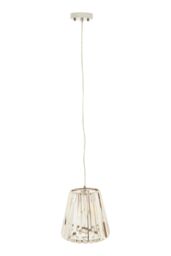 Orsina Cone Pendant Light with Geometric Glass Shade, Chrome Frame Crystal Ceiling Light, 1 Bulb Boutique Light in Silver