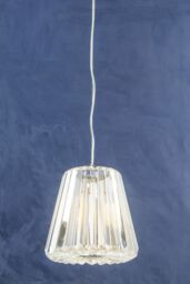 Orsina Cone Pendant Light with Geometric Glass Shade, Chrome Frame Crystal Ceiling Light, 1 Bulb Boutique Light in Silver - thumbnail 3