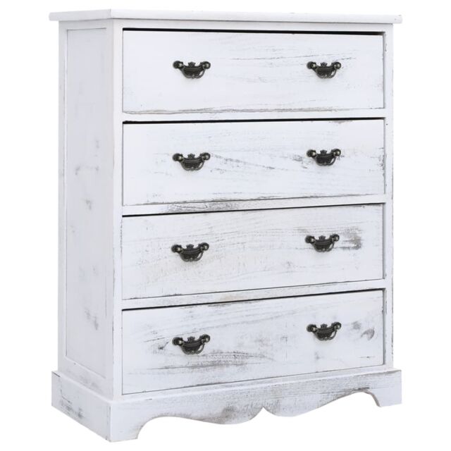 Berkfield Home Drawer Cabinet White 60x30x75 cm Wood - Size: 60 x 30 x 75 cm - image 1