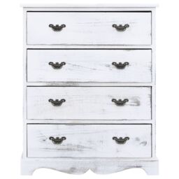 Berkfield Home Drawer Cabinet White 60x30x75 cm Wood - Size: 60 x 30 x 75 cm - thumbnail 2