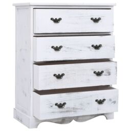 Berkfield Home Drawer Cabinet White 60x30x75 cm Wood - Size: 60 x 30 x 75 cm - thumbnail 3
