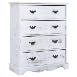 Berkfield Home Drawer Cabinet White 60x30x75 cm Wood - Size: 60 x 30 x 75 cm - thumbnail 1