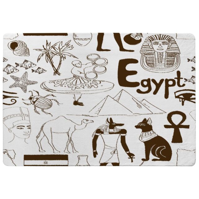 Benjamin Tate Design Hand Drawn Sketch Egypt Designer Rug in Natural - Size: Large - image 1