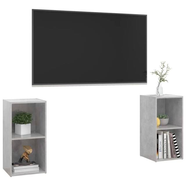 Berkfield Home TV Cabinets 2 pcs Concrete Grey 72x35x36.5 cm Engineered Wood - image 1