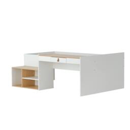 Nöa and Nani Saku Midsleeper Kids Bed with Desk, Storage Stairs & Shelves White - Size: Single - thumbnail 7