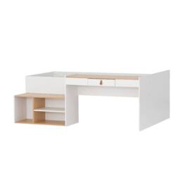 Nöa and Nani Saku Midsleeper Kids Bed with Desk, Storage Stairs & Shelves White - Size: Single - thumbnail 4