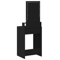 Berkfield Home Makeup Table with LED Lights - Black Oak, 50x41x140 cm - Size: 50 x 41 x 140 cm - thumbnail 7