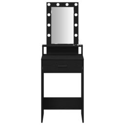 Berkfield Home Makeup Table with LED Lights - Black Oak, 50x41x140 cm - Size: 50 x 41 x 140 cm - thumbnail 5