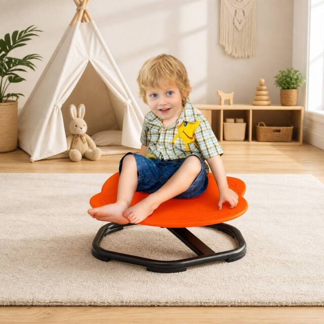 STILVORA Kids' Spinning Chair 360° Planet Design in Orange - image 1
