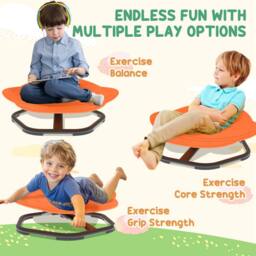 STILVORA Kids' Spinning Chair 360° Planet Design in Orange - thumbnail 6