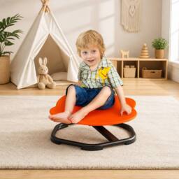 STILVORA Kids' Spinning Chair 360° Planet Design in Orange - thumbnail 1