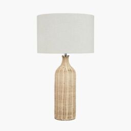 Ruma Rattan Bottle Table Lamp with Shade in Natural - thumbnail 2