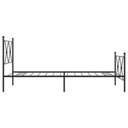 Berkfield Home Metal Bed Frame without Mattress with Footboard Black 90x190cm - Size: 90x190 cm - thumbnail 5